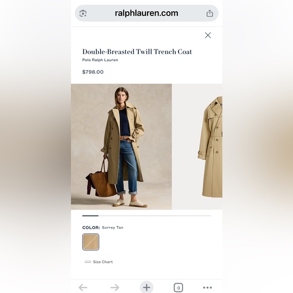 Ralph Lauren Classic Tan Trench Coat - Picture 4 of 6